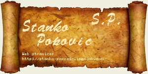Stanko Popović vizit kartica